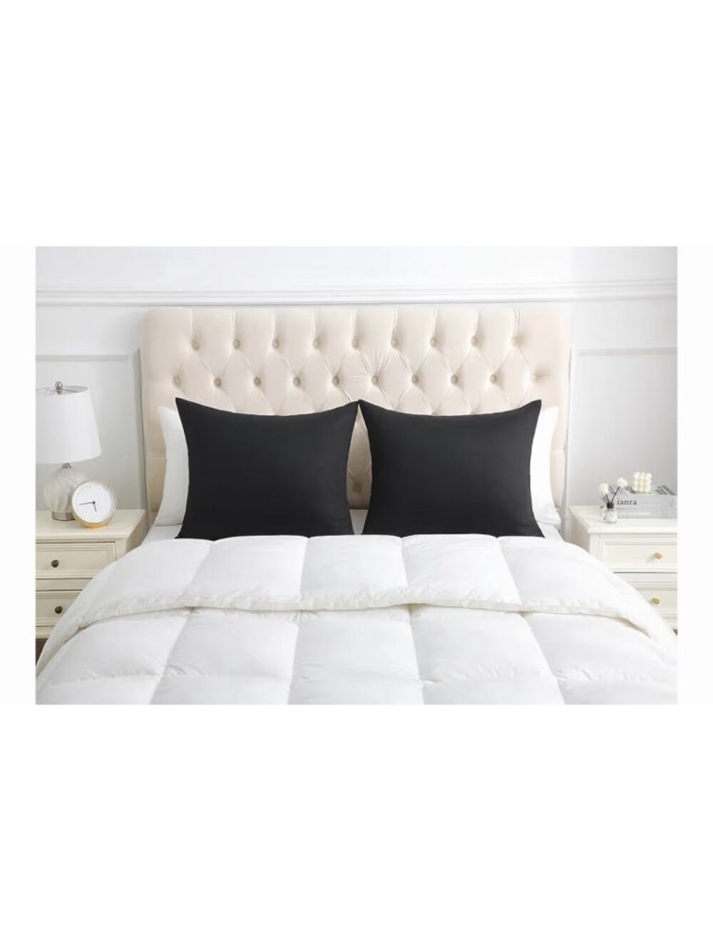 King Pillow Cases, 100% Egyptian Cotton Pillowcases with Hidden Zipper, 500 Thre - Picture 2 of 4